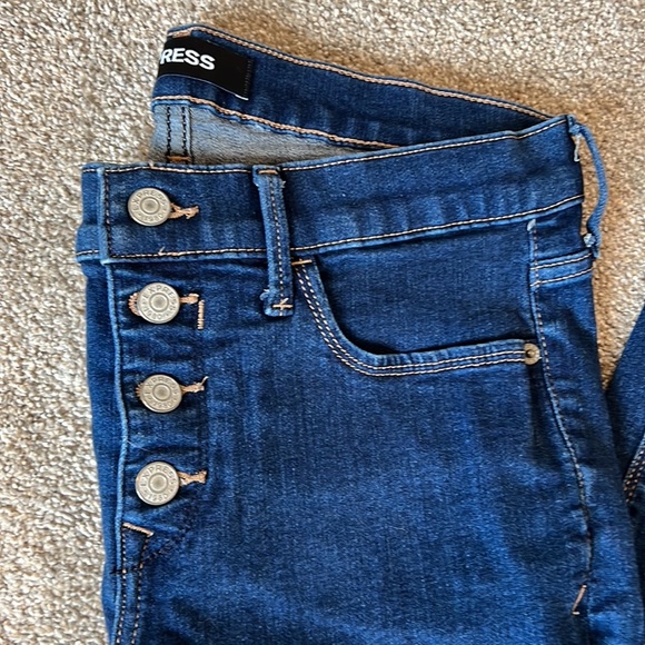 Express Stretch Denim Perfect Mid Rise Legging Jeans 8R - Picture 2 of 9